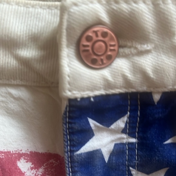 Topshop moto american flag high waisted jean shorts W30 - Picture 5 of 8